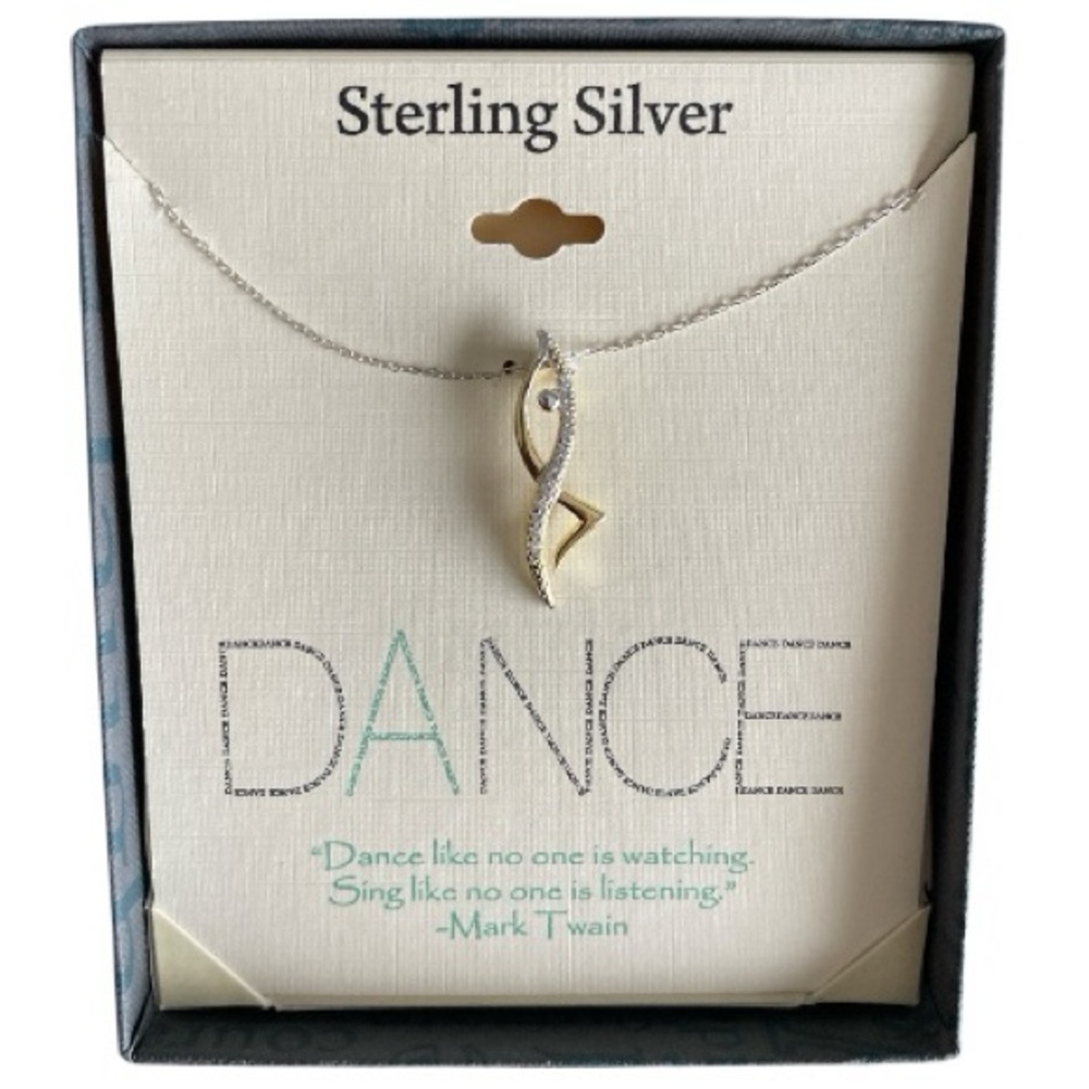Sterling Silver Dance  Necklace with Goldtone Accent